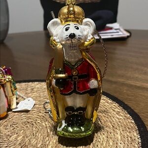 Ornament glass blown pinnacle peak guard mouse NWT